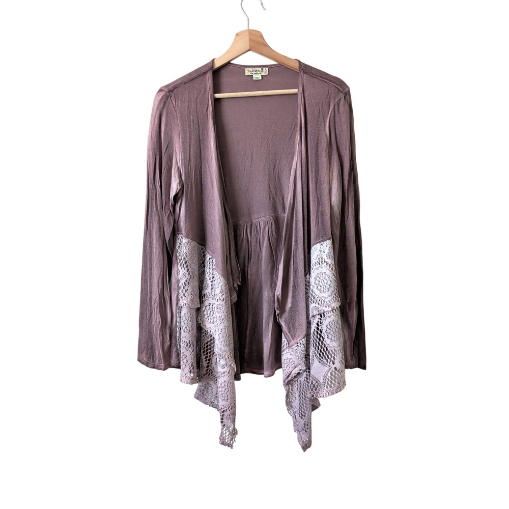 Y2K One World Mauve Lace Draped Open Top Small Whimsygoth Fairycore Romantic